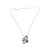 Delta Sigma Theta - Bling Necklace w/Heart (Silver)