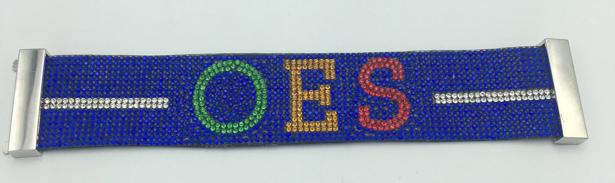 Order of The Eastern Star - Blue Bling Bracelet w/Magnetic Closers