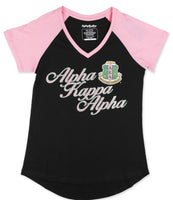 Alpha Kappa Alpha - V-neck Tee (Black)