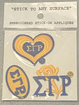 Sigma Gamma Rho -3 Pack Embroidered StIcker (Any Hard Surface) Pack #2