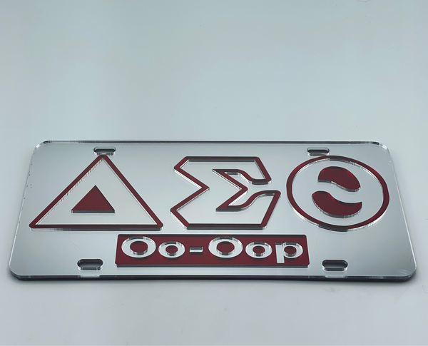 Delta Sigma Theta - Oo-op w/Letters Mirror License Plate