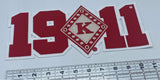 Kappa Alpha Psi-  11.75” Crest/Year  (Iron on) Patch