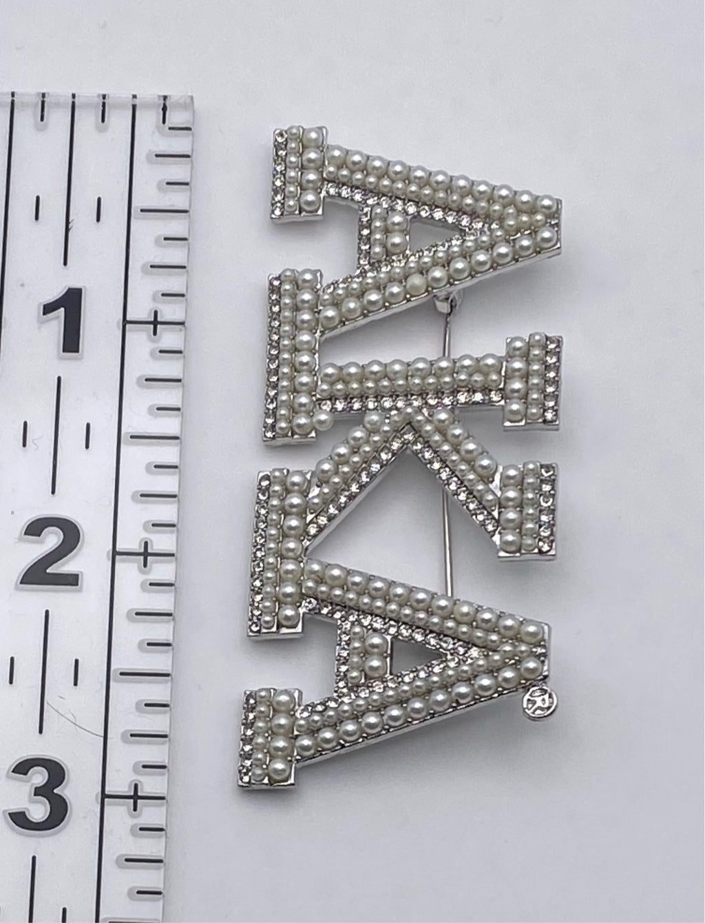 Alpha Kappa Alpha - 2.75” Large Pearl Letter Brooch