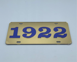Sigma Gamma Rho - 1922 Gold Mirror License Plate