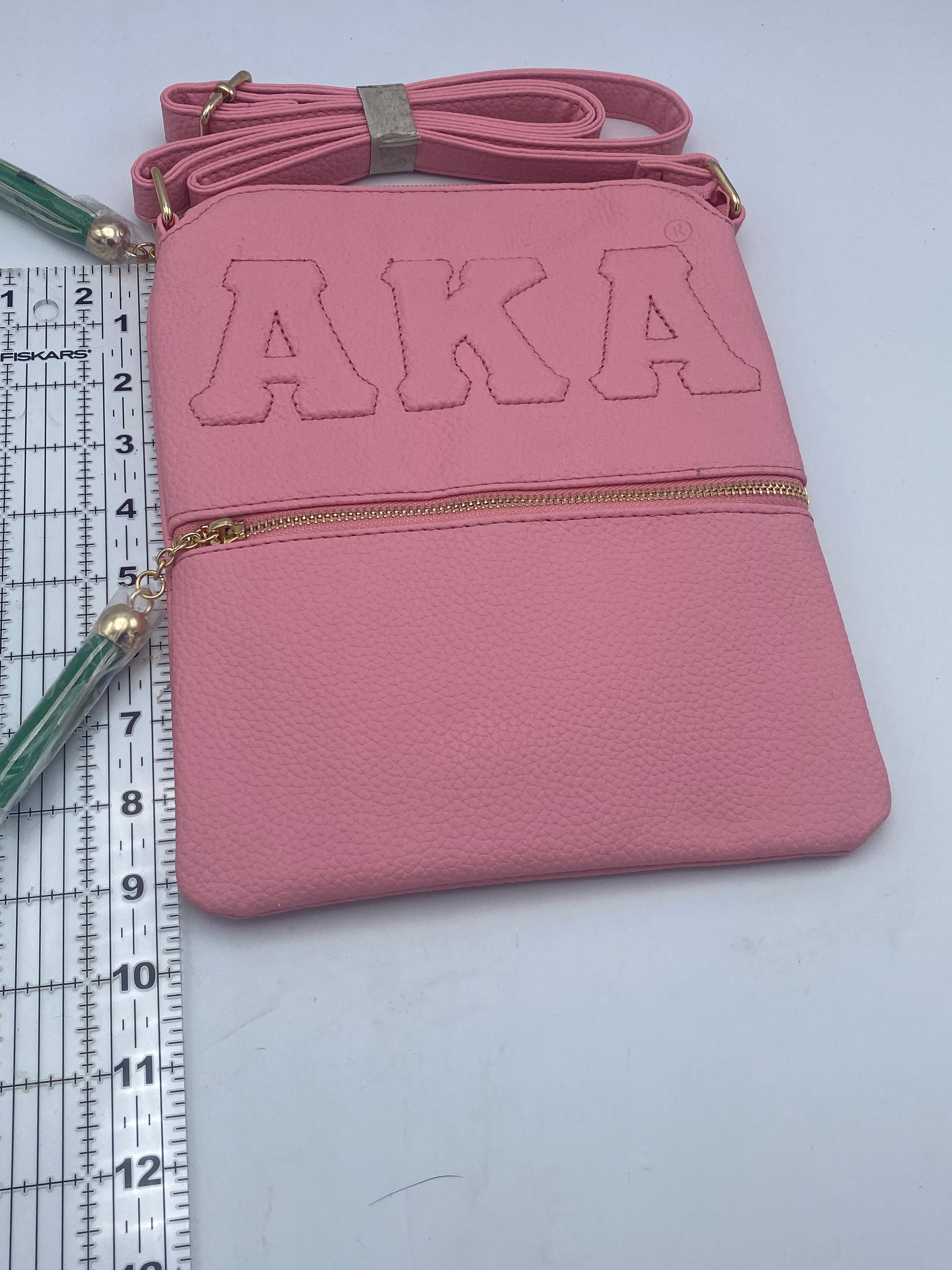Alpha Kappa Alpha - Embossed Cross Body Bag (Pink)