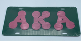 Alpha Kappa Alpha - Bubble Letters Acrylic License Plate