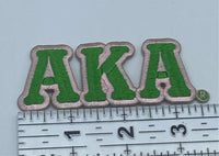 Alpha Kappa Alpha - 3” Long Embroidered Patch Connected Letter Set (Iron on) Green
