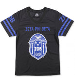 Zeta Phi Beta  - Football Jersey Tee (Black)