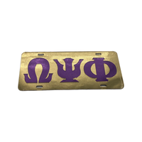 Omega Psi Phi - Gold Mirror License Plate