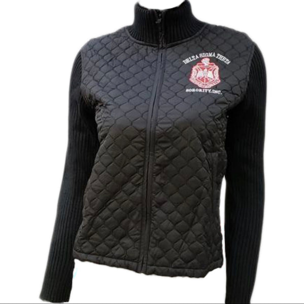 Delta Sigma Theta  - Sweater Jacket - (Black)