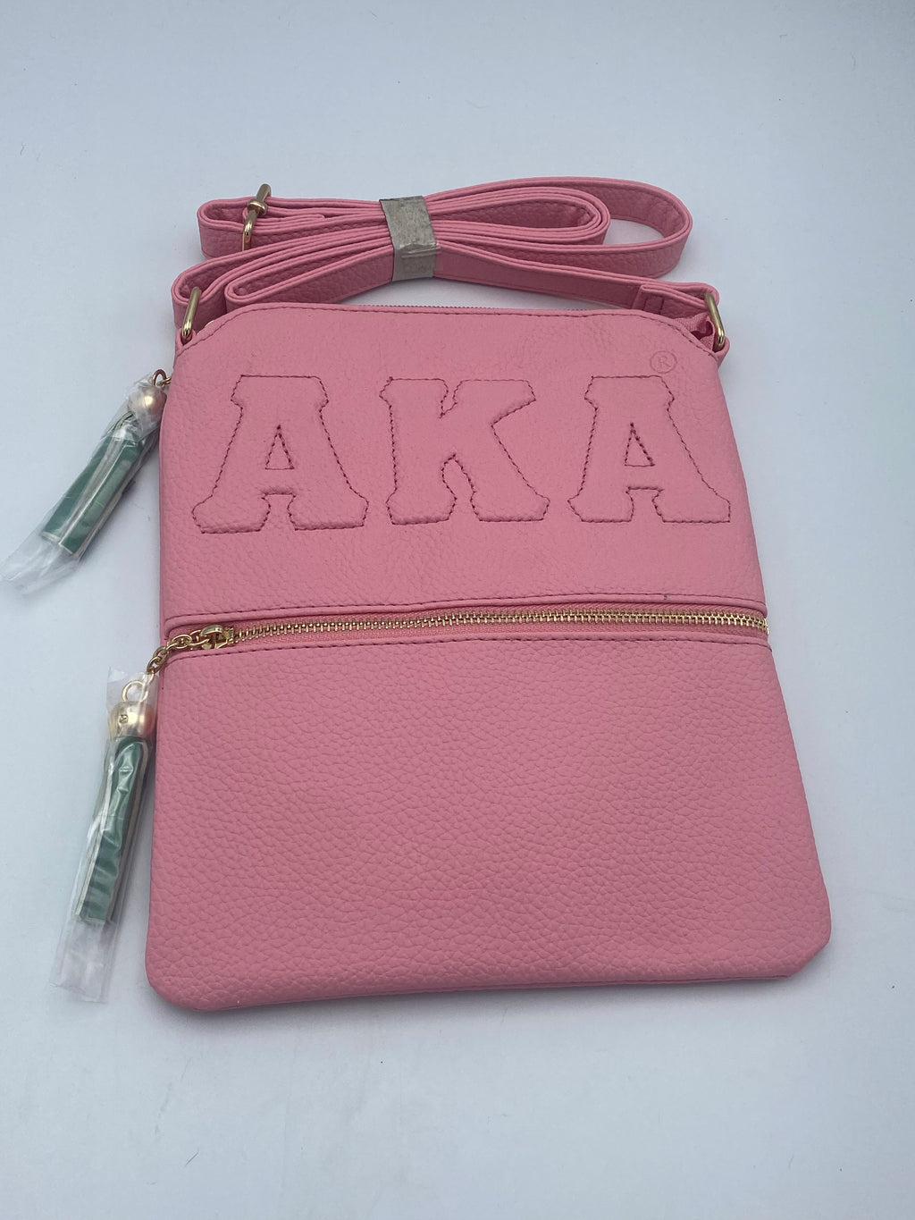 Alpha Kappa Alpha - Embossed Cross Body Bag (Pink)