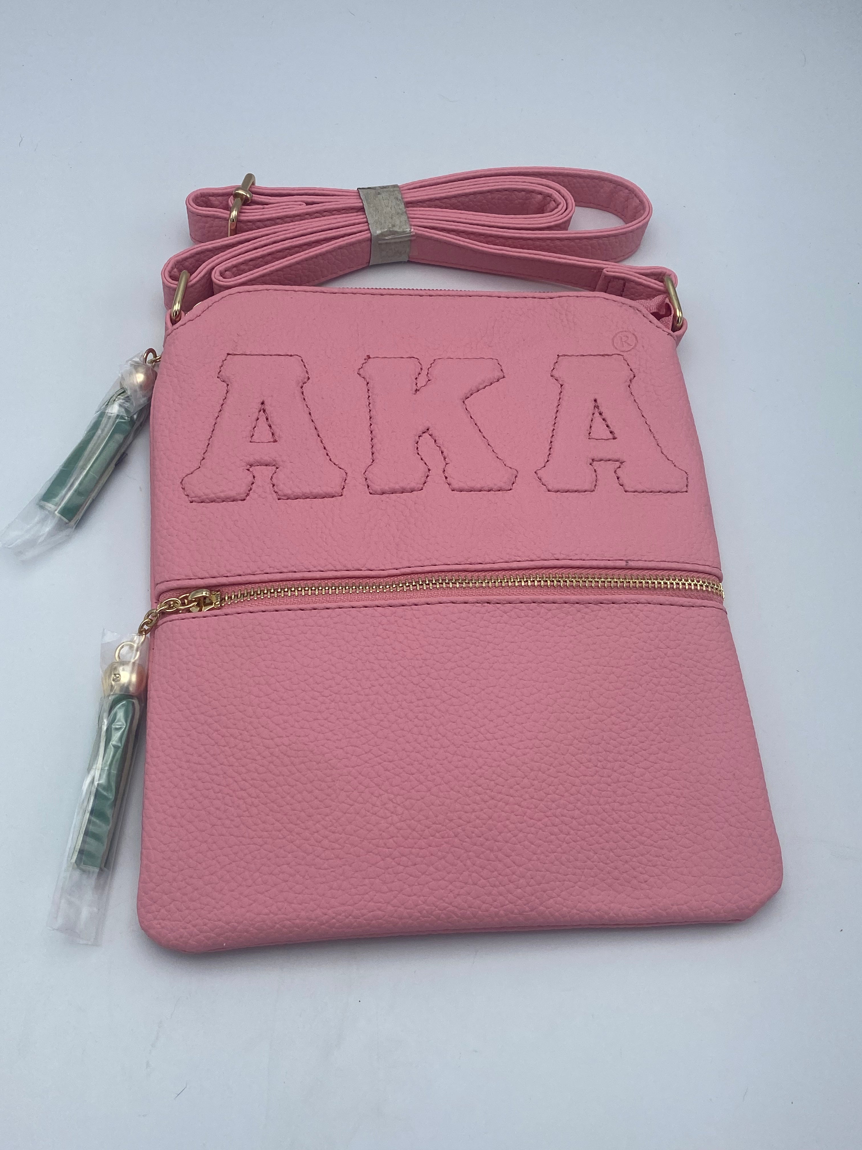 Alpha Kappa Alpha - Embossed Cross Body Bag (Pink)