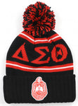 Delta Sigma Theta - Beanie Hat w/PomPom (Black)