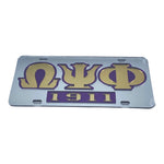 Omega Psi Phi - Silver w/Letters-Gold 1918 Mirror License Plate
