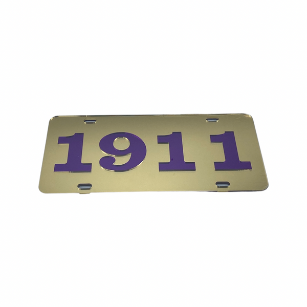 Omega Psi Phi - Gold 1911 Mirror License Plate