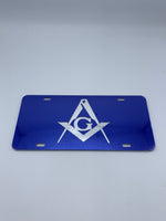 Mason - Blue Mirror License Plate