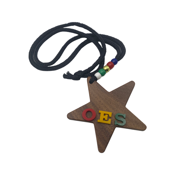 Order of The Eastern Star - Wooden & Acrylic Tiki Necklace