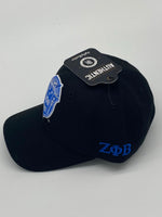 Zeta Phi Beta- Adjustable Baseball Cap (Shield/Black)