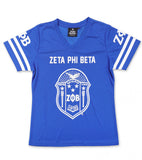Zeta Phi Beta  - Football Jersey Tee (Blue)