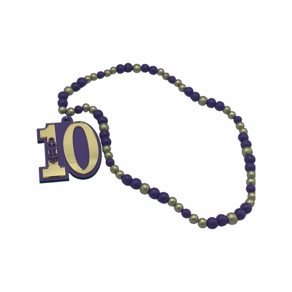 Omega Psi Phi -Beaded Line Number Tiki Necklace #10