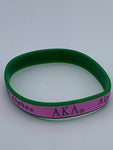 Alpha Kappa Alpha - Silicone Wrist Band (Striped)