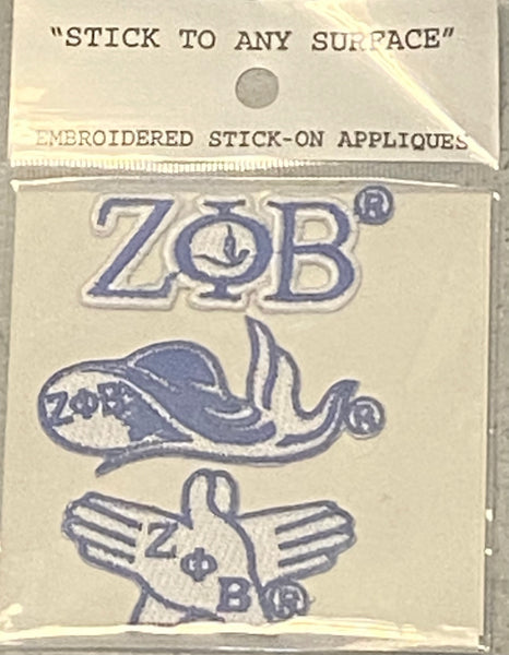 Zeta Phi Beta - 3 Pack Embroidered StIckers (Any Hard Surface) Pack 1