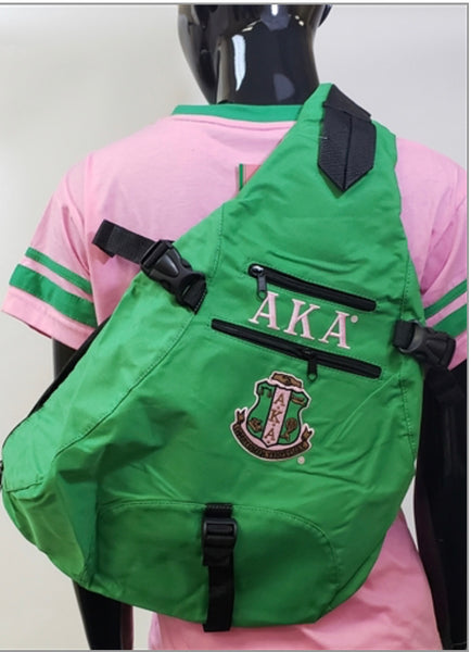 Alpha Kappa Alpha - Sling Backpack Green)