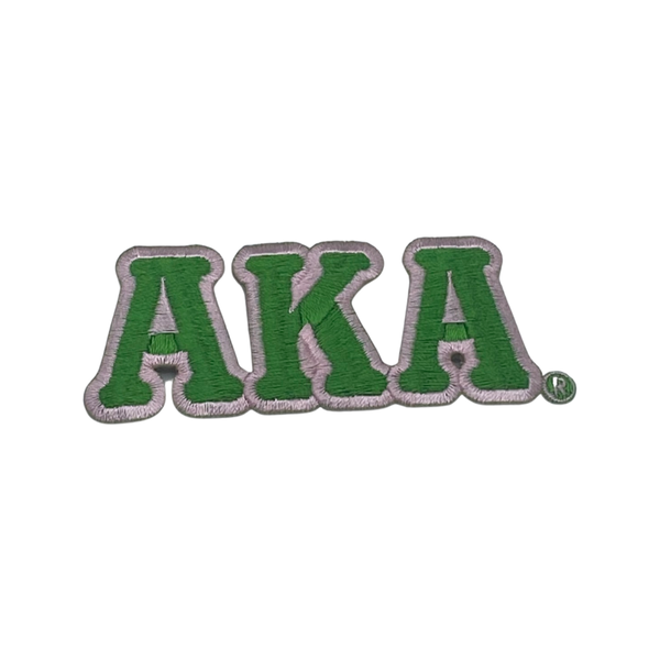 Alpha Kappa Alpha - 3” Long Embroidered Patch Connected Letter Set (Iron on) Green