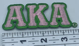 Alpha Kappa Alpha - 3” Long Embroidered Patch Connected Letter Set (Iron on) Pink