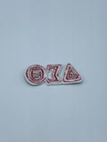 Delta Sigma Theta - 3” Long Embroidered Patch Connected Letter Set (Iron on) Red