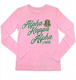 Alpha Kappa Alpha - Long Sleeve Tee (Pink)