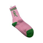 Alpha Kappa Alpha - Crew Socks (Pink/Striped)