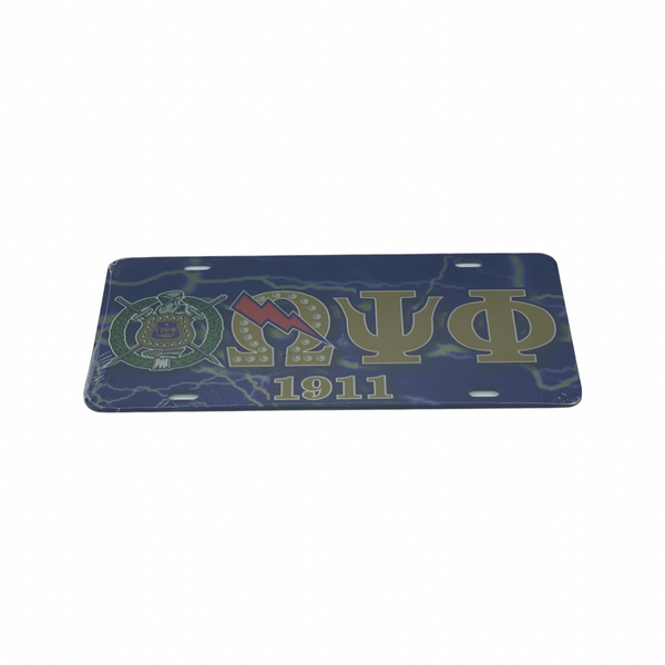 Omega Psi Phi - 1911 Acrylic License Plate w/Shield