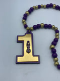 Omega Psi Phi -Beaded Line Number Tiki Necklace #1