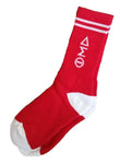 Delta Sigma Theta- Crew Socks (RED/Striped)
