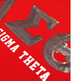Delta Sigma Theta - Sequin Tee w/Heart (Red)