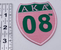 Alpha Kappa Alpha - 3.25 Embroidered Patch “08” (Iron on)
