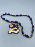 Omega Psi Phi -Beaded Line Number Tiki Necklace #2