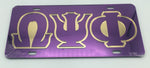 Omega Psi Phi - Purple Outlined w/Purple Letters Mirror License Plate