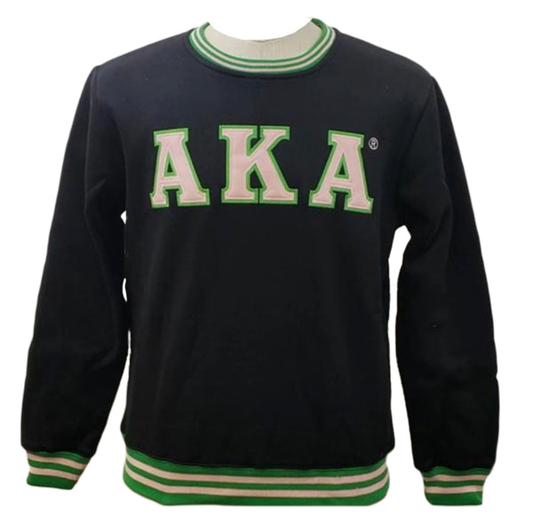 Alpha Kappa Alpha - Crew Neck Sweat Shirt (Black)