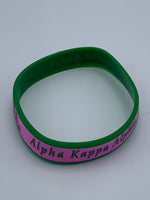 Alpha Kappa Alpha - Silicone Wrist Band (Striped)