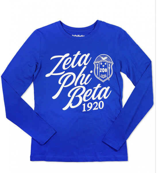 Zeta Phi Beta - Long Sleeve Tee (Blue)
