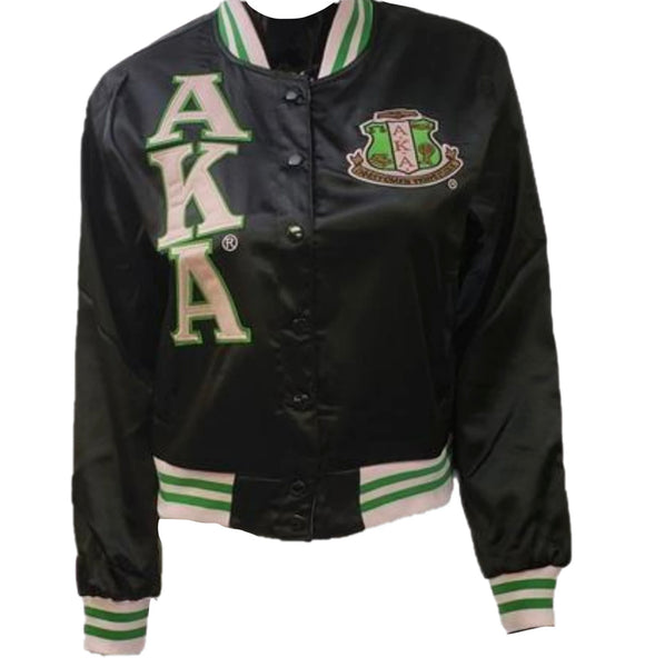 Alpha Kappa Alpha - Satin Jacket (Black)