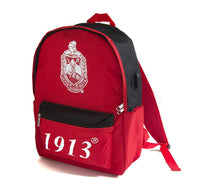 Delta Sigma Theta - Backpack w/USB Port(Black)