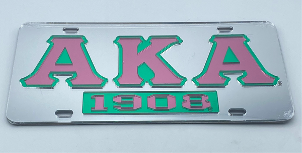 Alpha Kappa Alpha - 1908 w/Letters Mirror License Plate