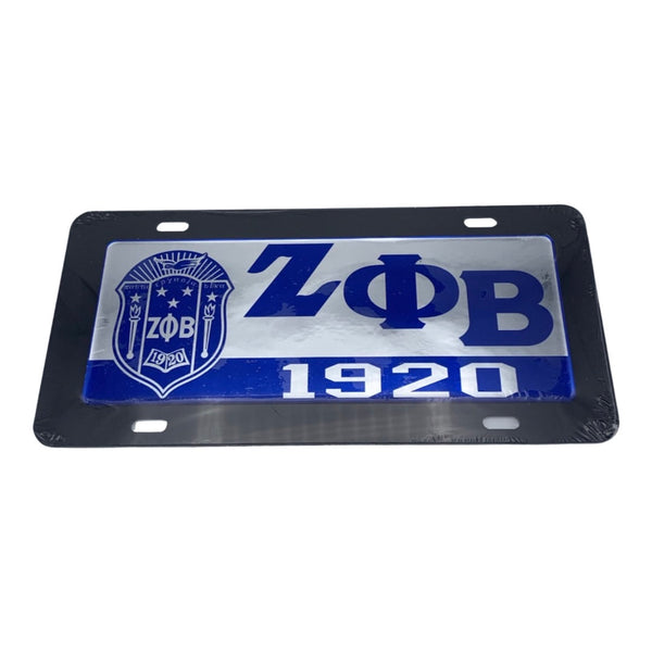 Zeta Phi Beta - Black Acrylic License Plate