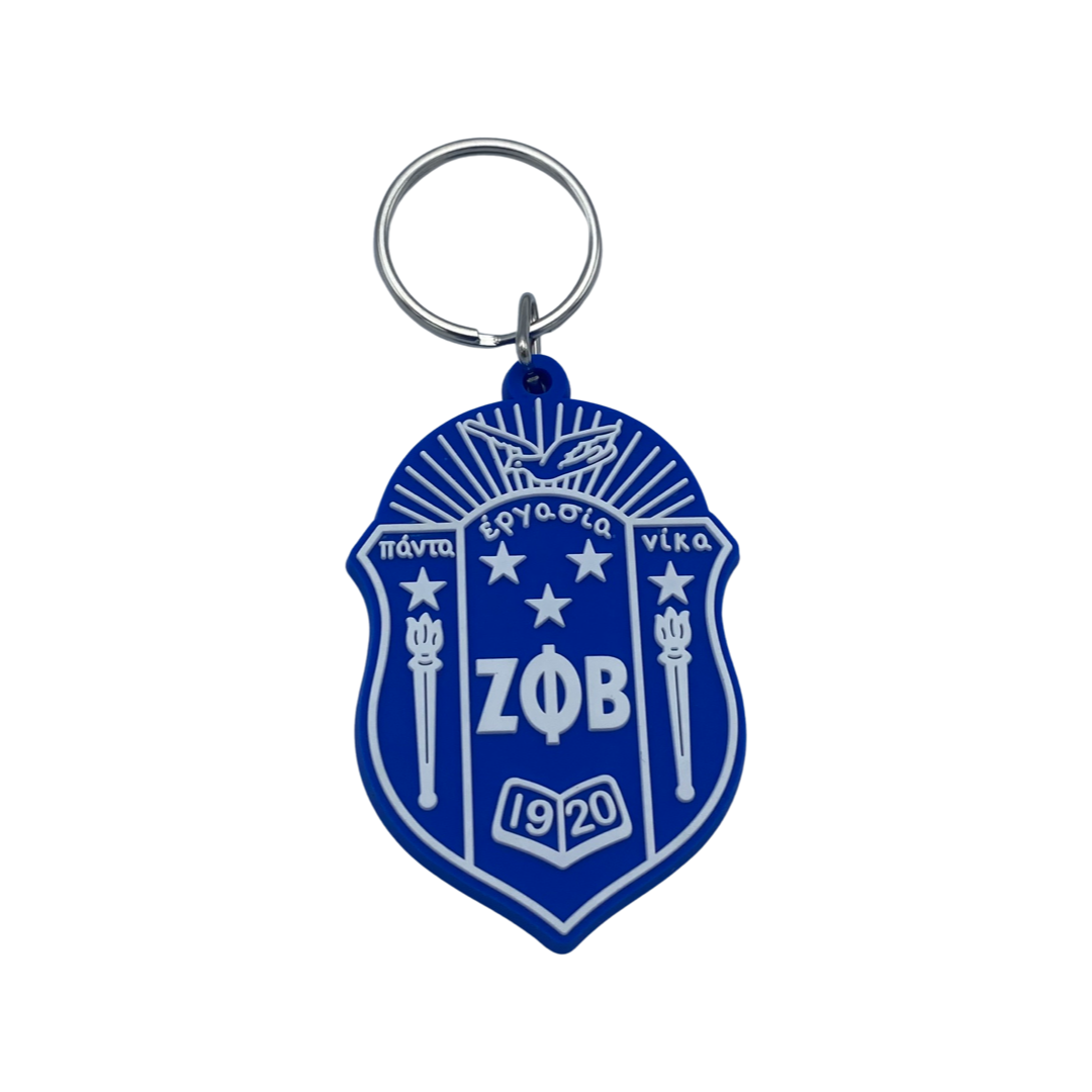 Zeta Phi Beta - Rubber Shield Keychain