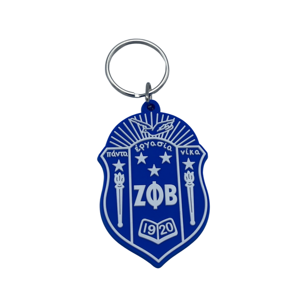 Zeta Phi Beta  - Rubber Shield Keychain