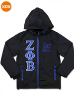 Zeta Phi Beta - Embroidered Windbreaker (Black)