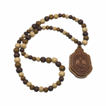 Delta Sigma Theta - Beaded Tiki Necklace w/Shield (Wooden)
